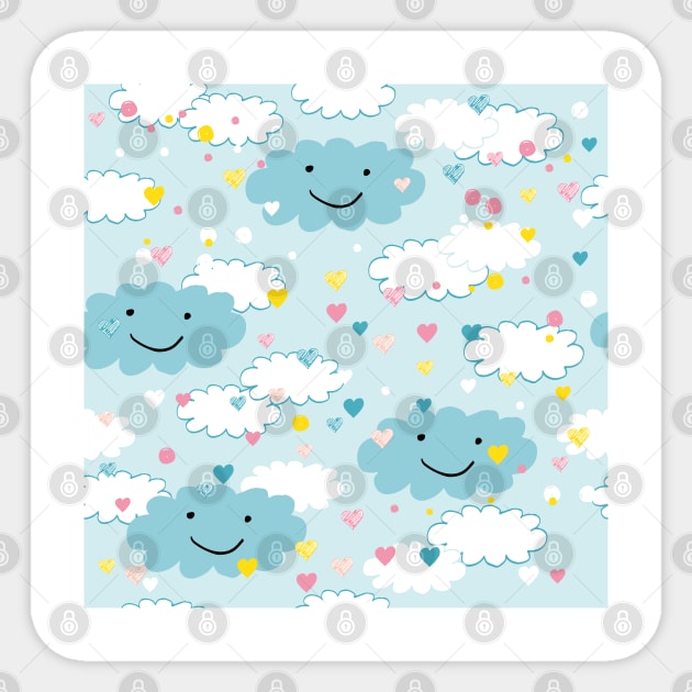 Cute clouds - baby pattern Sticker by grafart